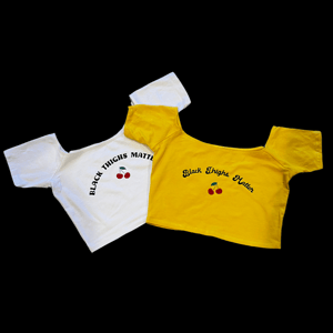 Image of Cherry Teeny Crop Top (White)