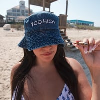 Image 9 of Too High Bucket Hat (Blue Denim)