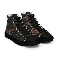 Image 2 of Grunge Style Nature Inspired Mushrooms/Fungus Men’s high top canvas shoes