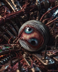 Image 12 of Custom Swappable Phone Grip for smartphones, double iris, reflective pupil, glow in the dark