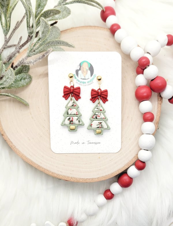 Image of Christmas Tree Bezel Dangles