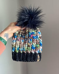 Sparkle Braided Hearts Beanie