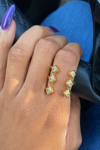 Image 4 of Stacked Solitaire Cuff Ring