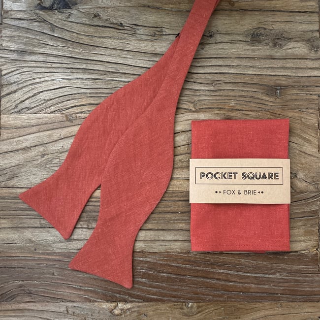 Rust Linen Pocket Square 