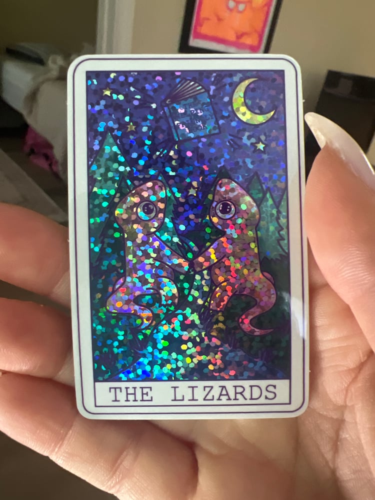 Image of lizards tarot sticker
