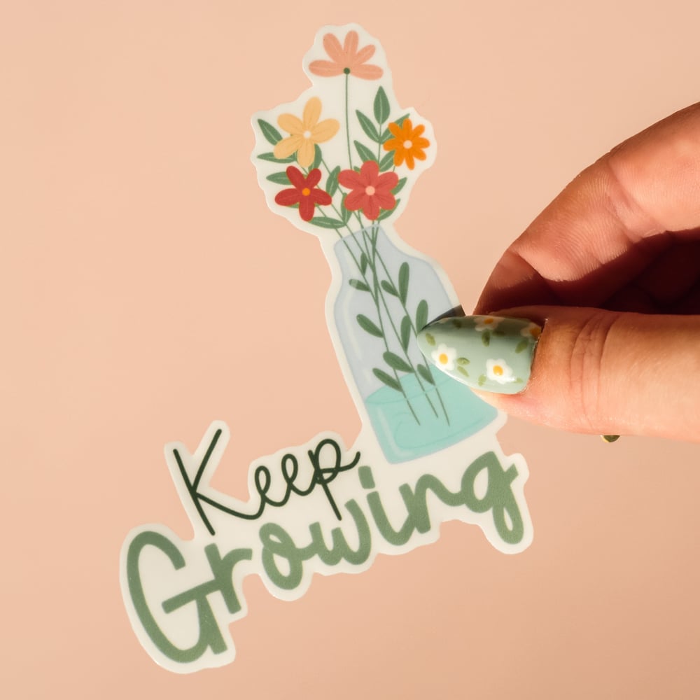 Image of "Keep Growing" Flower Sticker 