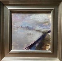 Image 2 of Original Fine Art Oil Painting By Sarah Griffin Thibodeaux “Gray Day on the Mississippi”