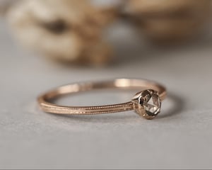 Image of 18ct Rose gold, Champagne colour Rose-cut diamond ring (LON213)