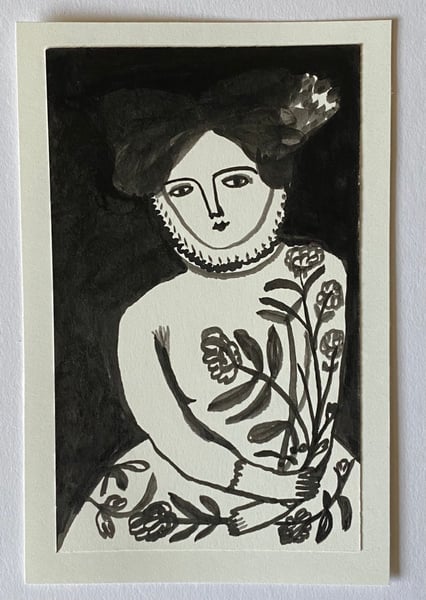 Image of A cheerful heart - smaller ink drawing 
