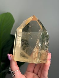 Image 9 of XL NATURAL CITRINE WITH BLACK TOURMALINE TOWER -BRAZIL-