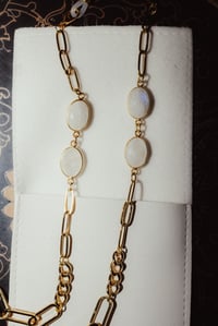 Image 1 of *LIMITED EDITION* rainbow moonstone eyeglass chain 
