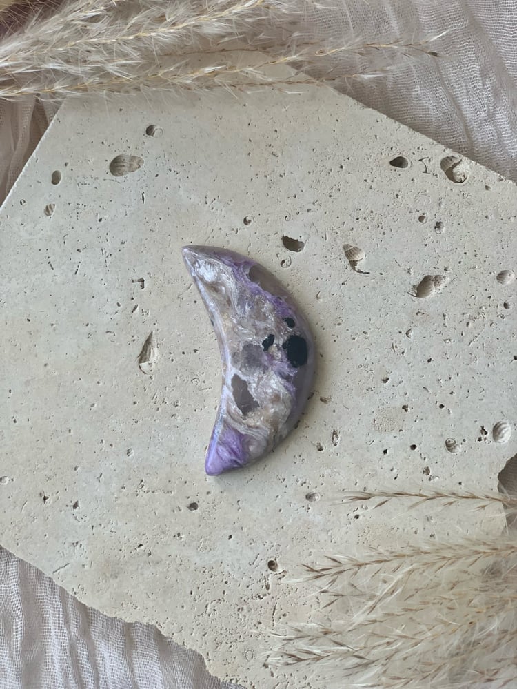 Image of Charoite Moon Carvings