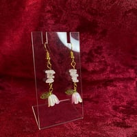 Image 3 of Rose Quartz & Flower Earrings 🌷