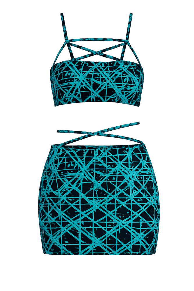 Image of Jewelle Cross-out Set in Electric Blue