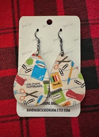 Image 1 of Teacher Wood Earrings