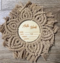 Image 1 of Macrame Birth Announcement  and Month Discs