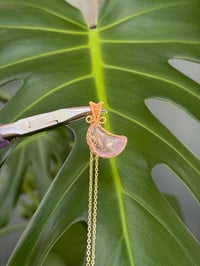 Image 6 of Gold Lavender Amethyst Moon Crystal Necklace