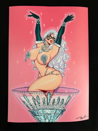 Image of Black cat glass print signed A4