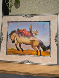 Image 1 of Man on Bronco Framed Print