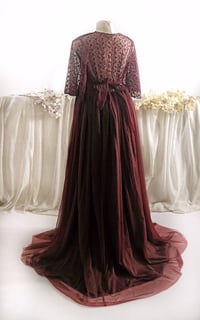 Image 6 of Burgundy dress for maternity photoshoot | Jenny | size S-M-L