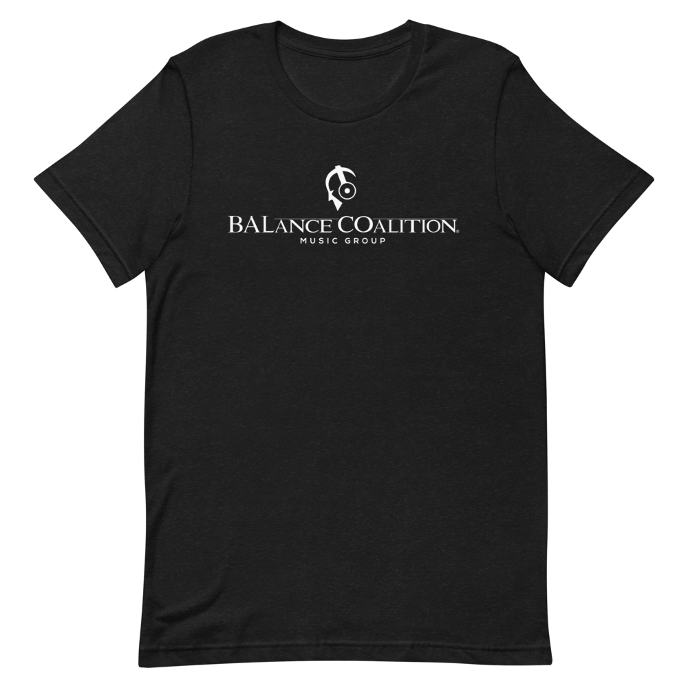 Image of Balance Coalition Music Group Short Sleeve T-Shirt (Black Heather)