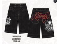 ED HARDY SACRED HEART BAGGY SHORT JORTS