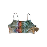 Image 1 of XL/XXL (42) Cotton-Blend Strappy Bralette in Earthy Geode Ice Dye