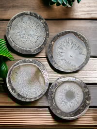 Image 2 of Set of 4 Agate & Clear Quartz Healing Crystal Epoxy Resin Coasters 'The Magick'