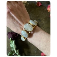 Image 3 of Five Stack Large Moonstone Cuff Bracelet