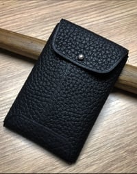 Hotel cardholder - Black Togo Calfskin