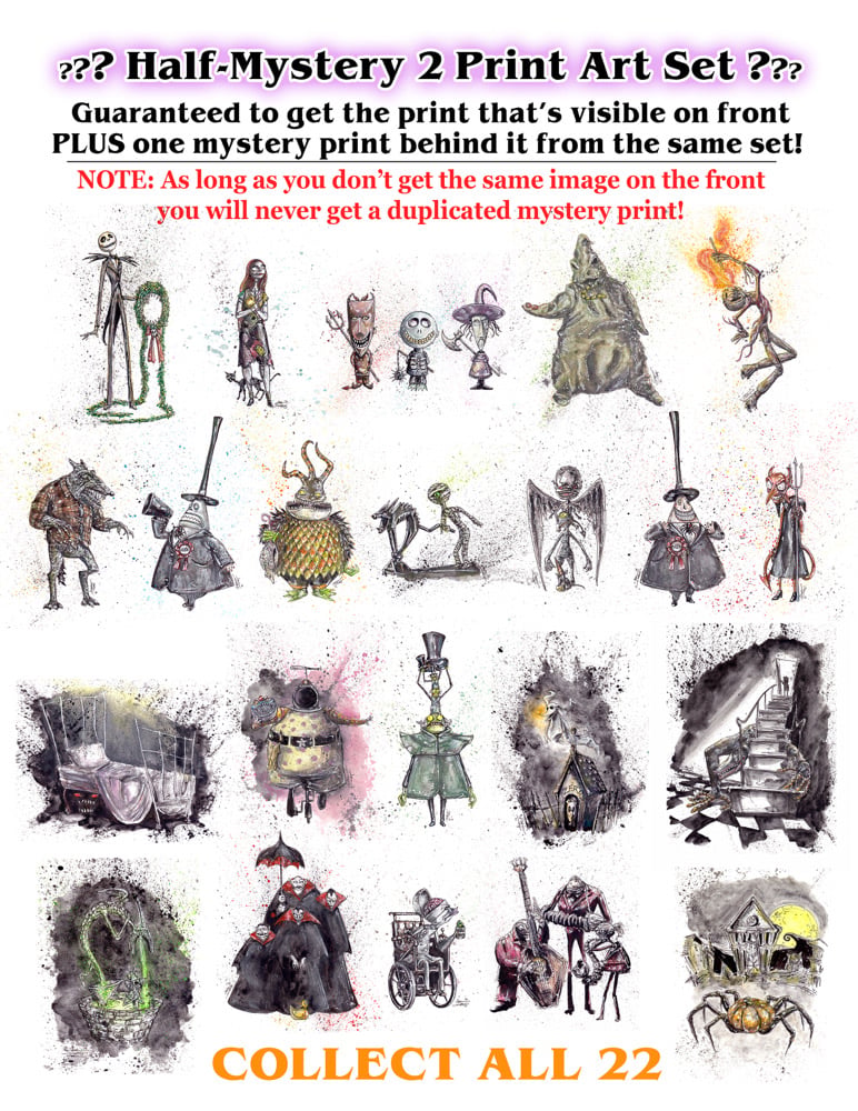 NIGHTMARE アートブック セット 2019年10月14日 Nightmare Before Christmas Part Mystery Print Sets | Adam's Artbox