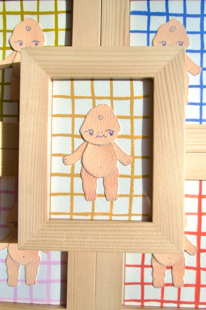 Image of Handmade Kewpie Collage - Framed Pieces