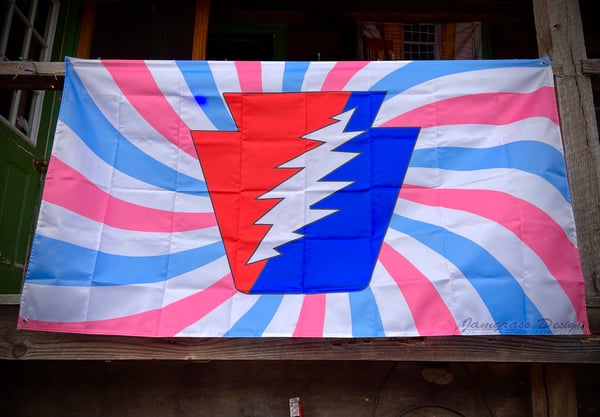 Image of PA FULL SIZE KEYBOLT FLAG - COTTON CANDY SWIRL