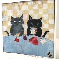 Image 5 of Small square art print-Love cats 