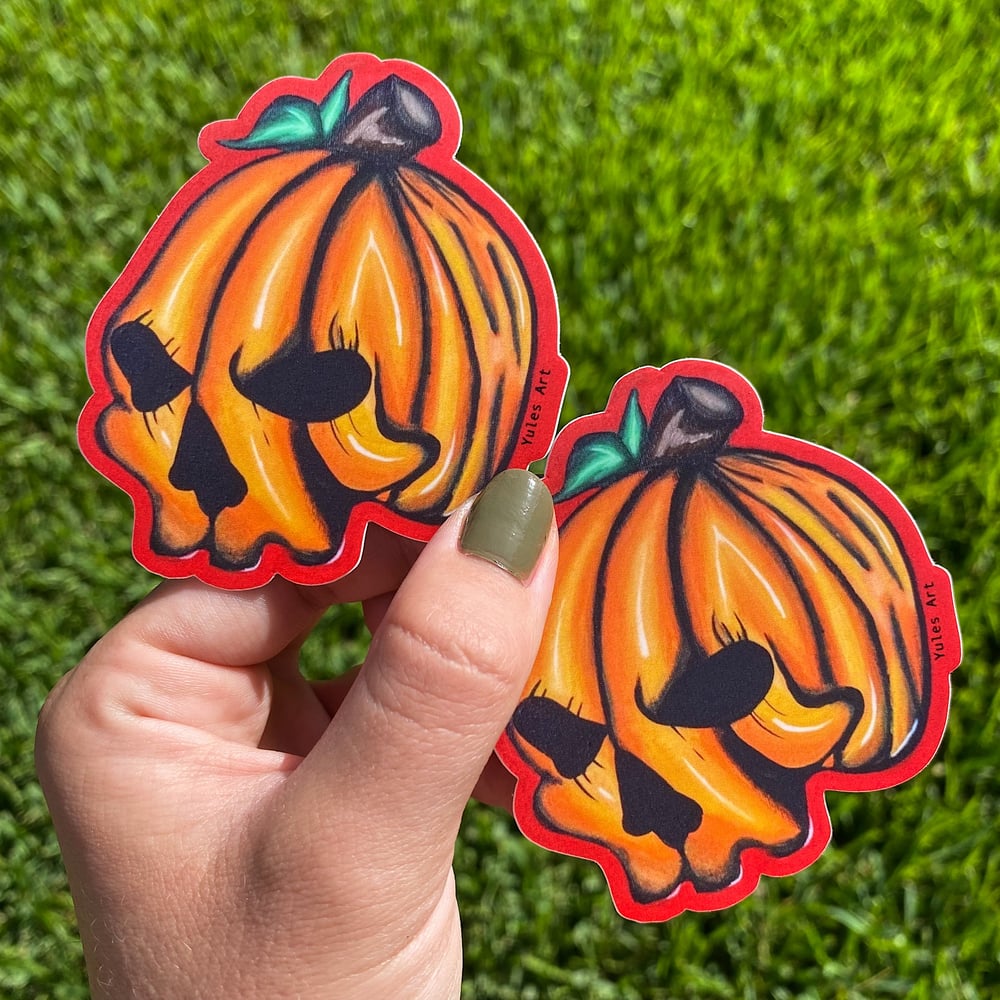 Image of Pumpkin skull stickers 