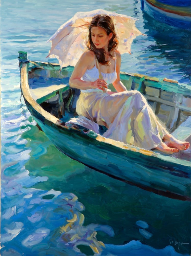 Image of PRINT ON CANVAS "IN THE BOAT"