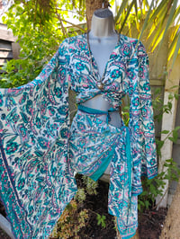 Image 6 of Pefkos co ord sarong set light turquoises jade