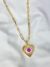 PRETTY N PINK MAL DE OJO GOLD LINK NECKLACE 