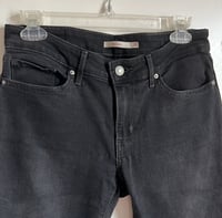 Image 4 of LEVI’S 711 skinny lace up ankle stone wash dark gray jean