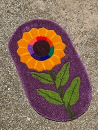 Image 2 of Rainbow Sunflower rug