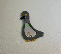 Image 2 of Fused Glass Pigeon Mirror