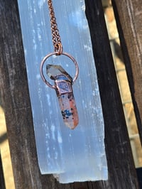 Image 1 of Electroformed Smokey Quartz and Hematite Quartz necklace