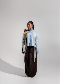 Image 3 of maxi cargo skirt-sepia