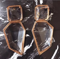 Image 4 of Clear Chunky Stone Statement Earrings