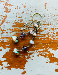 Image 1 of turquoise nugget and iolite dangle earrings