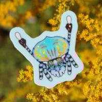 Image 4 of Mini Peacock Jumping Spider 1.5” Sticker