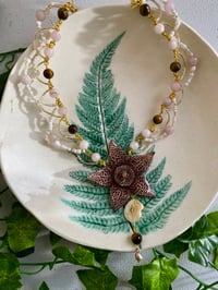 Image 2 of 🌟Starfish Flower🌟 Necklace | Rose Quartz, Tiger Eye, Pearls