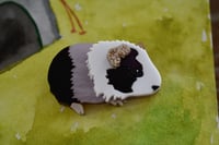 Image 1 of SECONDS- Guinea pig brooch - purple gold