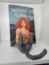 Image 1 of Cat Book Display with Articulating Tail – Book Holder for Shelves – Fits Up to 2” Books 