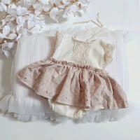 Image 1 of Newborn girls body-dress Mathilde | neutral beige